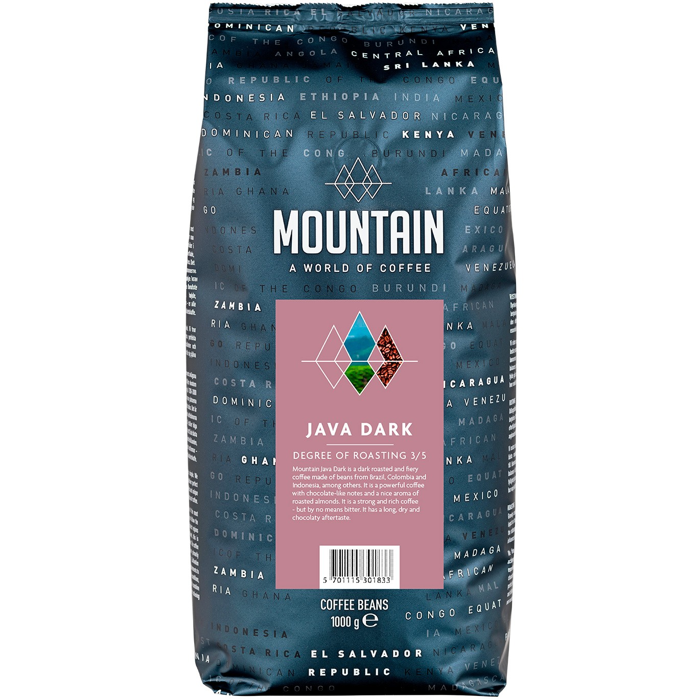 Mountain Java Dark kaffe hele bønner 1 kg