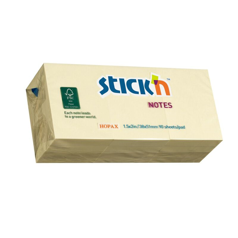 BNT Stick'n Notes memoblok 38x51 mm gul