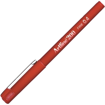 Artline EK200 fiberpen 0,4mm rød