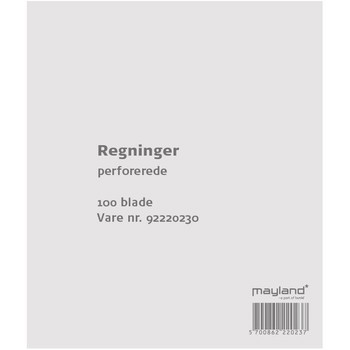 Mayland regningsblok 12,6x14,8cm 100 blade