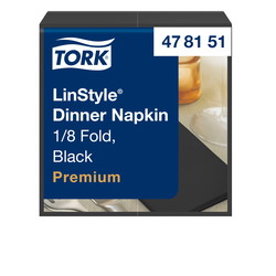 Tork 478151 Linstyle servietter 39x39cm sort 12x50stk