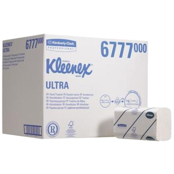 Kleenex Ultra håndklædeark 2lags 21,5x31,8cm hvid 15x124ark