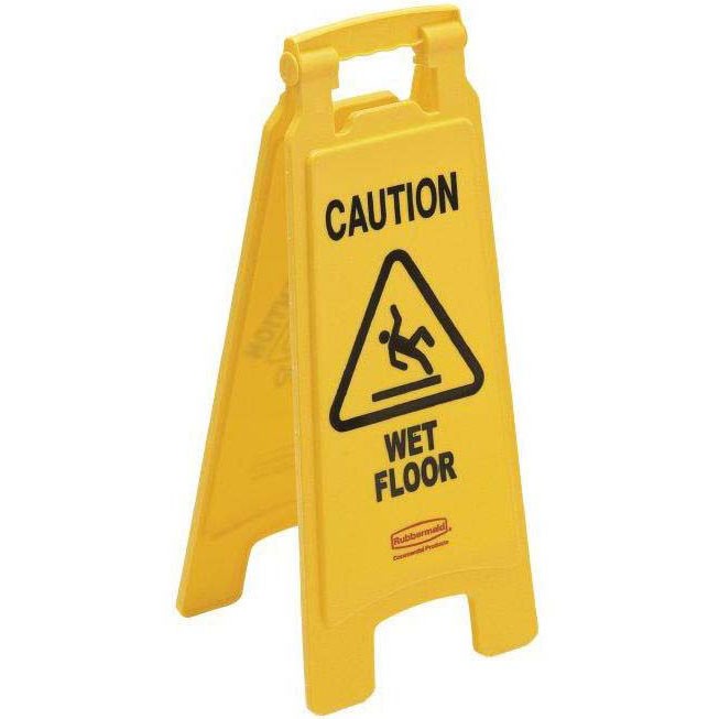 Advarselsskilt Gult Klapskilt med tekst "Caution - Wet floor"