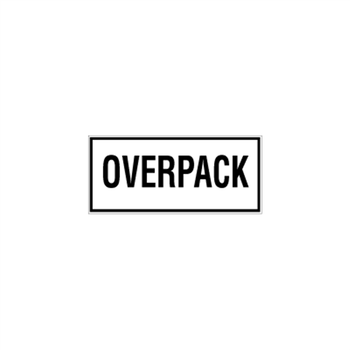 Fareetiket OVERPACK 100x100mm sort/hvid