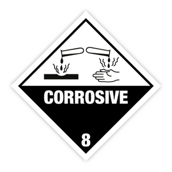 Fareetiket CORROSIVE 100x100mm sort/hvid 250stk