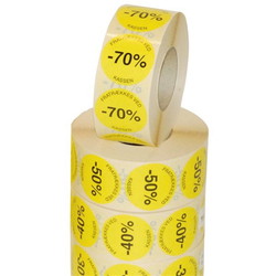 Rabatetiketter -20% Ø35mm gul