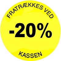 Rabatetiketter -20% Ø35mm gul