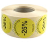 Rabatetiketter -25% Ø35mm gul