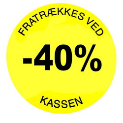 Rabatetiketter -40% Ø35mm gul