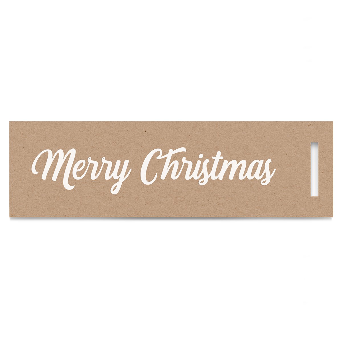 Gavemærke Merry Christmas 32x108mm Pap Natur/Hvid 200stk