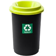 Minatol ECO affaldsspand med låg 50 ltr sort/lime