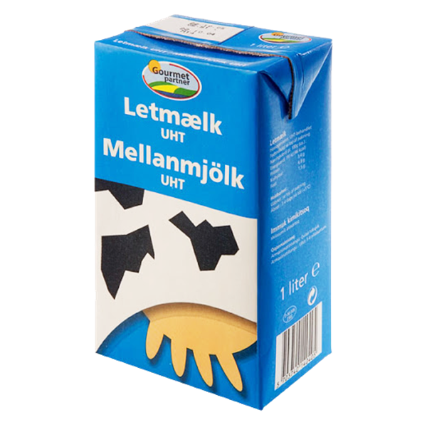 UHT Mælk Langtidsholdbar Letmælk 12x1L