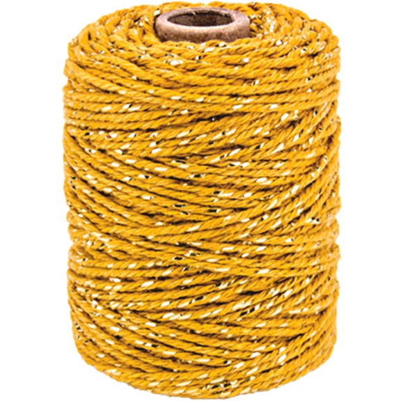 Bomuld/lurex bindegarn 50m gul/guld