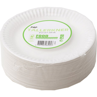 Paptallerkner Ø15cm hvid 100 stk