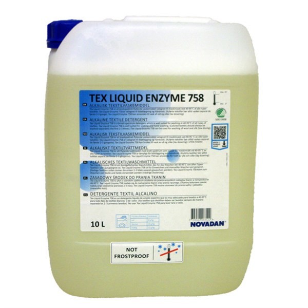 Vaskemiddel Novadan Tex Liquid Enzyme 758 t/Tøjvask 10L