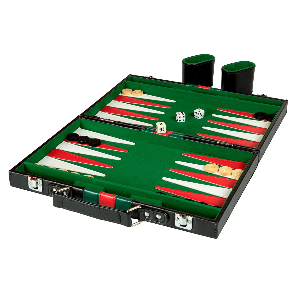 Brætspil Backgammon i læderkuffert