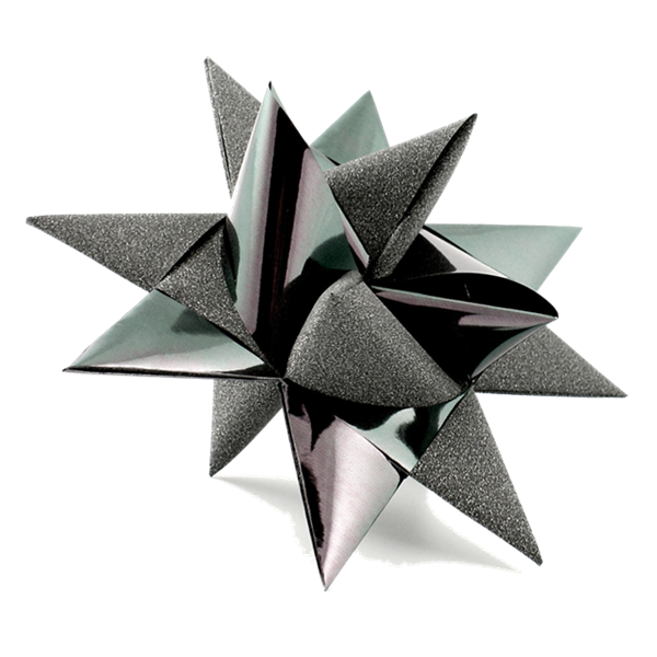 Julepynt Stjernestrimmel 3,5 cm Sort