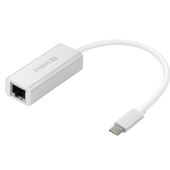 Sandberg USB-C gigabit netværk-kabel hvid 