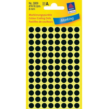 Avery 3592 Ø8mm etiket sort