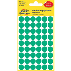 Avery 3143 Ø12mm etiket grøn