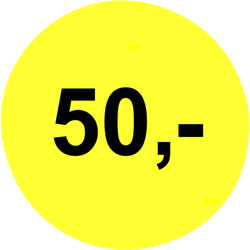 Prisetiketter 50,- gul