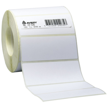 Avery 50x25mm etiketrulle hvid