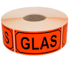 Advarselsetiketter 'glas' 50x100mm