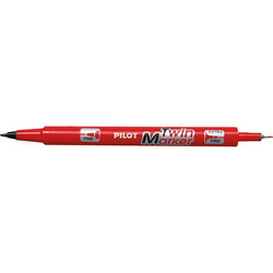 Pilot Twin 2-i-1 permanent marker 0,5mm rød