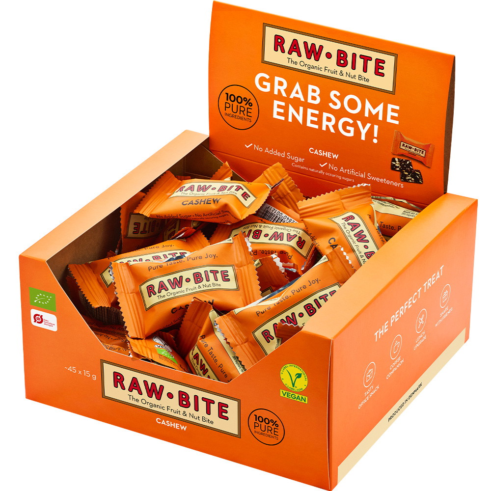 Rawbite Cashew økologisk snackbar 15g 45stk