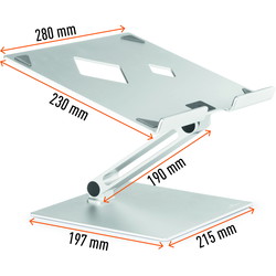 Durable Rise laptopstander 10"-17" sølv