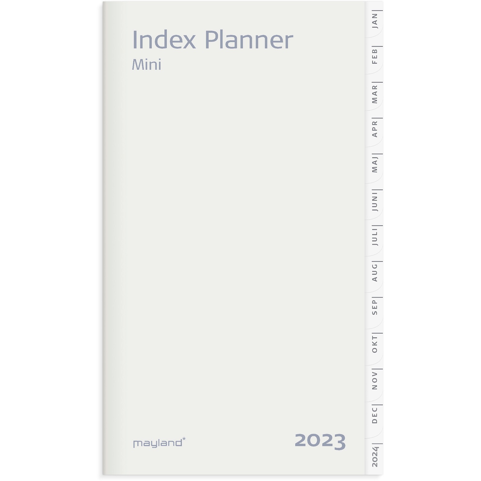 Mayland 2023 23071500 indexkalender refill 14x7,5x0,4cm hvid