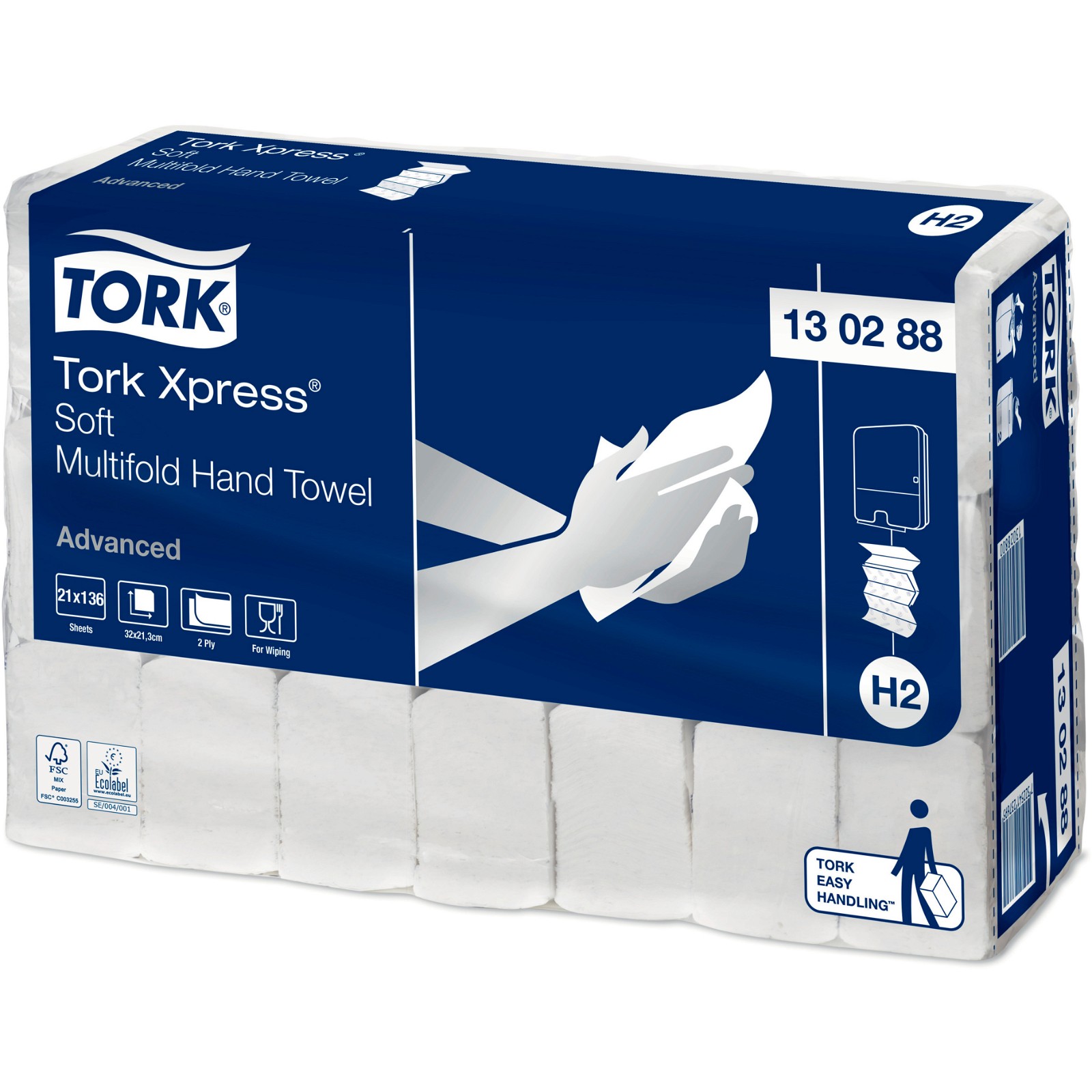 Tork Advanced Xpress® Soft Multifold H2 håndklædeark 32x21,3cm