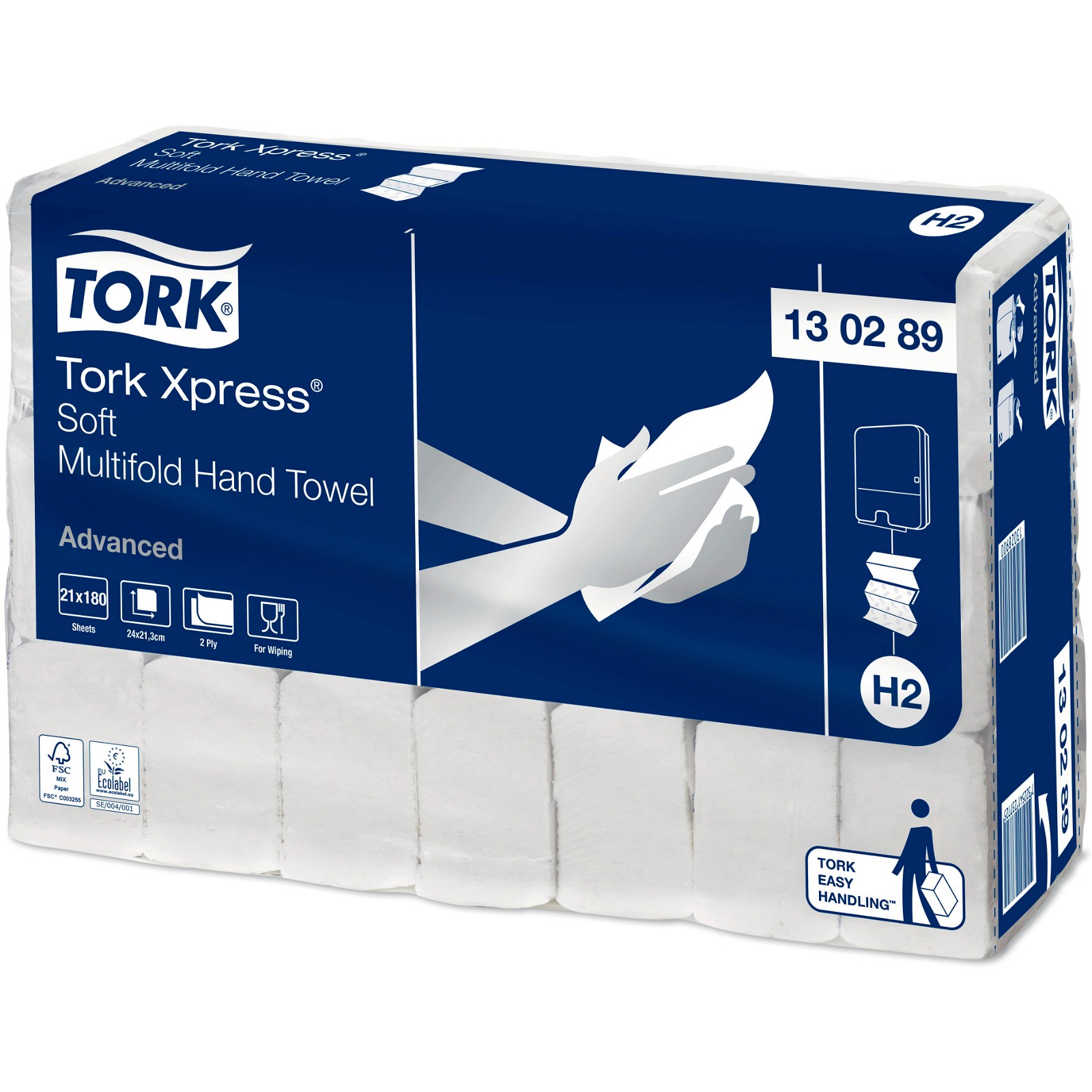 Tork Advanced Xpress® Soft Multifold H2 håndklædeark 24x21,3cm