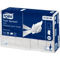 Tork 130289 Advanced Xpress H2 håndklædeark 24x21,3cm hvid