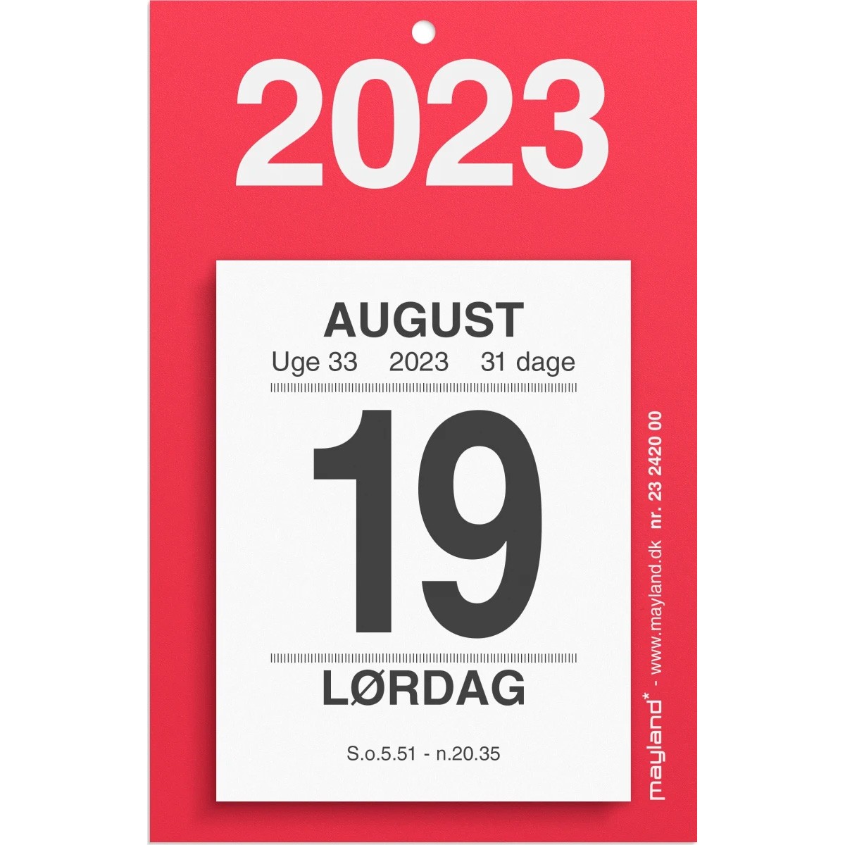 Mayland 2023 23242000 vægkalender 10x6,5x2,5cm rød