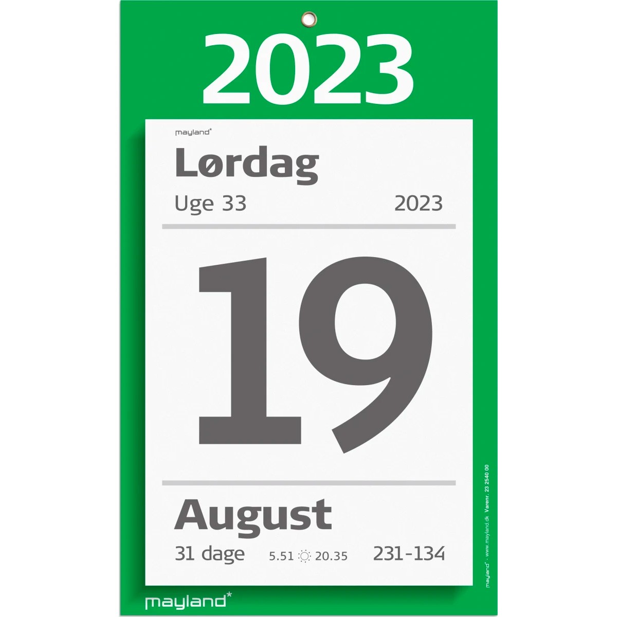Mayland 2023 23254000 vægkalender 31x19x2,8cm grøn