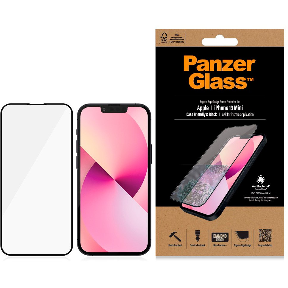 PanzerGlass Case Friendly beskyttelsesglas t/iPhone 13 mini