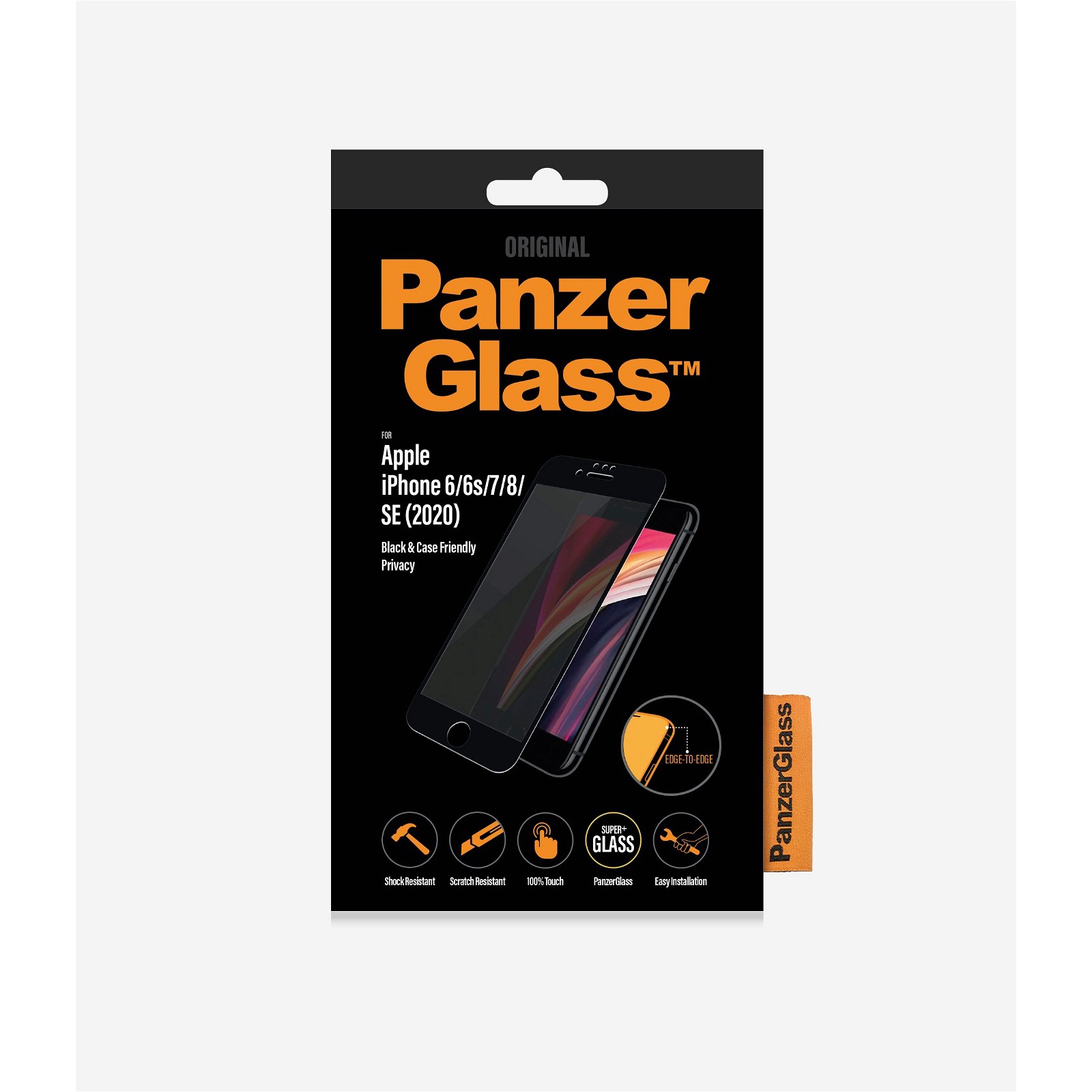 PanzerGlass Privacy beskyttelsesglas t/iPhone SE/6/7/8