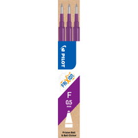 Pilot FriXion Clicker refill 0,5mm lilla pk. m/3 stk