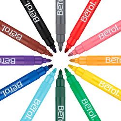 Berol Broad fiberpen flere farver 12 stk