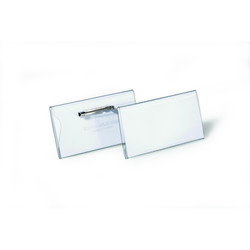 Durable navneskilt tværformat m/nål 40x75mm 100stk