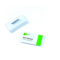 Durable navneskilt tværformat m/nål 40x75mm 100stk