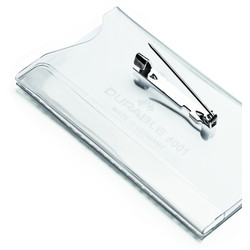 Durable navneskilt tværformat m/nål 40x75mm 100stk