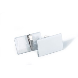 Durable navneskilt tværformat m/klemme 40x75mm 25stk