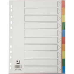 Q-connect faneblade 10-delt A4 flerfarvet