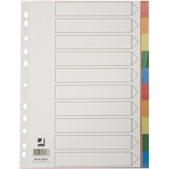 Q-connect faneblade 10-delt A4 flerfarvet