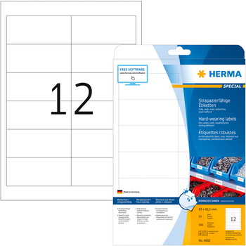 Herma 4692 96,5x42,3mm etiketark hvid 300stk