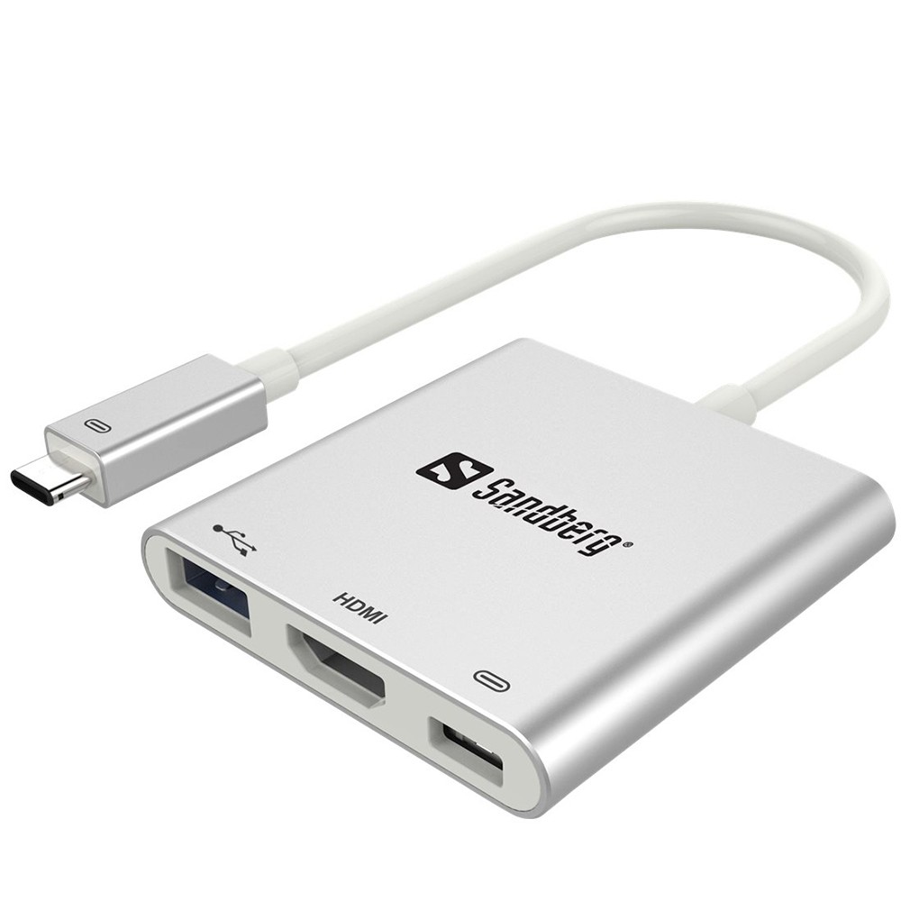 Dockingstation Sandberg Mini USB-C sølv