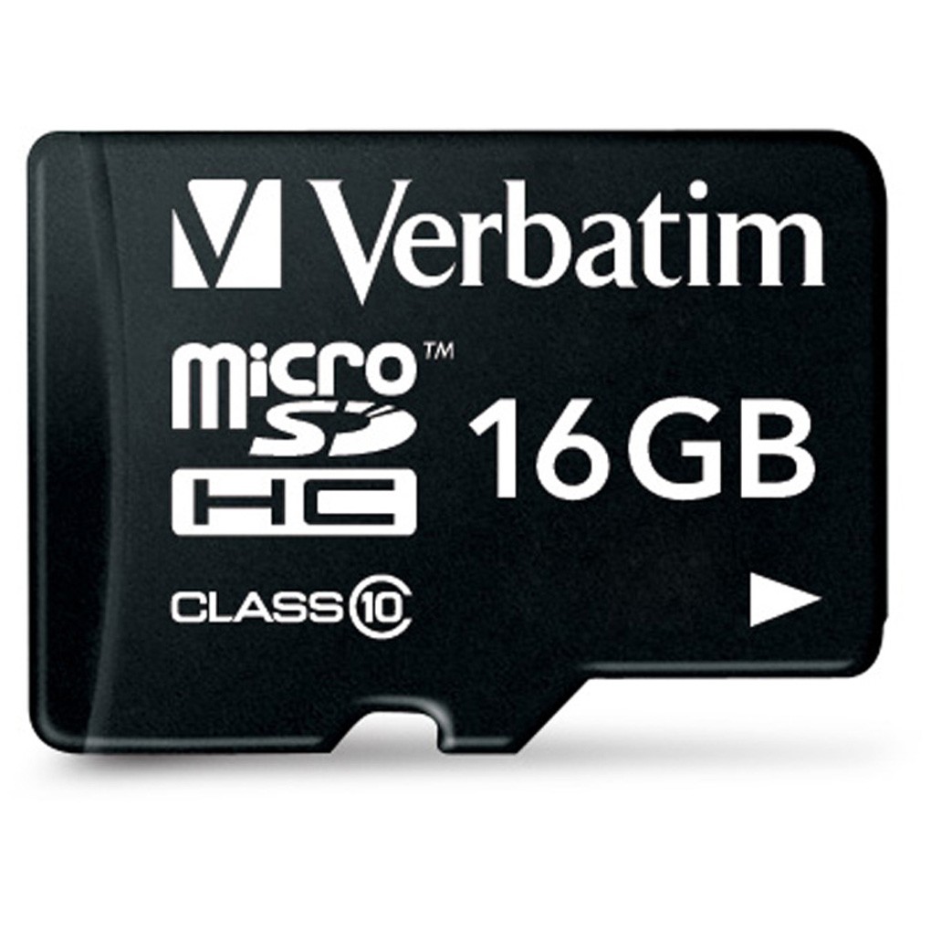 Memory Card Verbatim 16GB Micro SDHC m/adapter 
