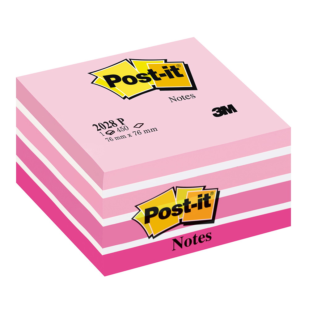 Post-it 2028P kubusnotes 76x76mm pink
